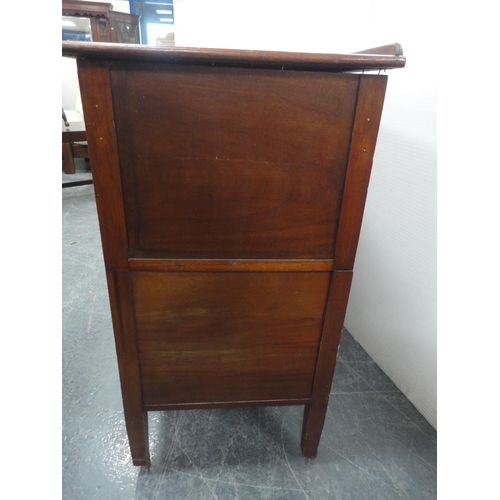 446 - Cupboard chest of four drawers with two doors below, label to interior.