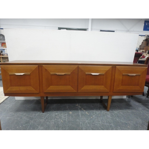 447 - Retro teak four-door sideboard.