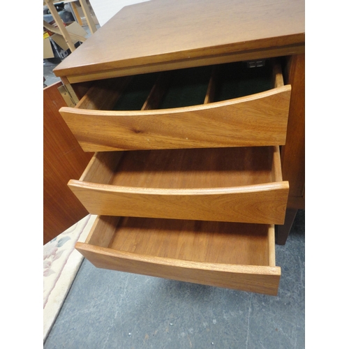 447 - Retro teak four-door sideboard.