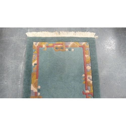 449 - Carved Peking Chinese rug, and Indo-Tibet Indian rug,  (2)