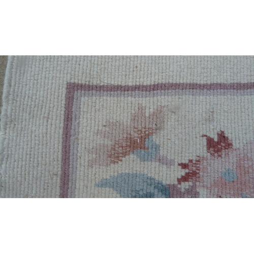 453 - Large Chinese-style cream rug.