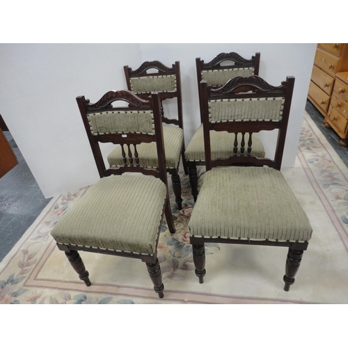 454 - Set of four mahogany dining chairs.