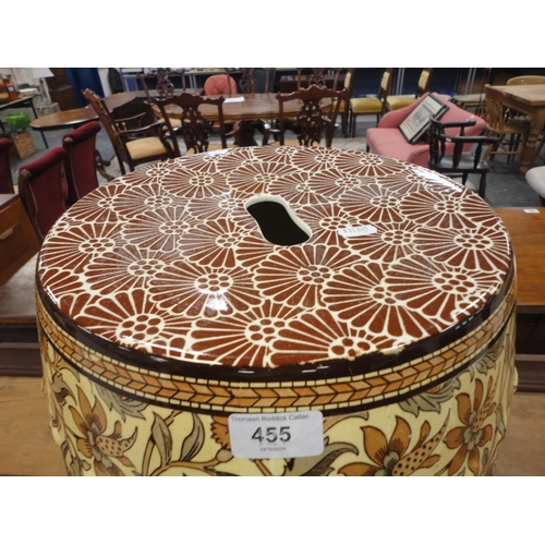 455 - Transfer printed North African-style porcelain barrel seat.