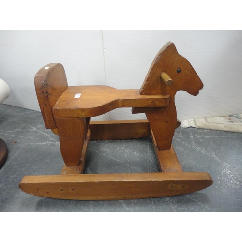 457 - Wooden rocking horse.