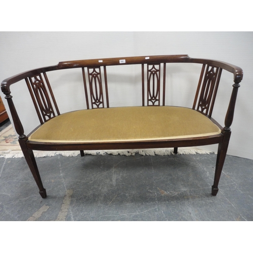 458 - Edwardian mahogany parlour settee.