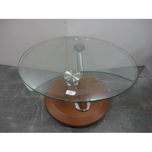 460 - Two contemporary glass-top lamp tables.