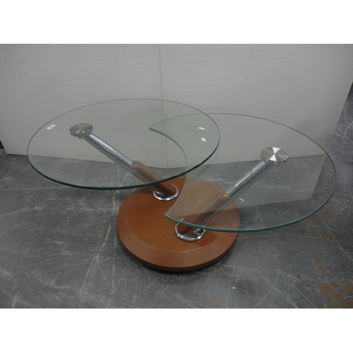 460 - Two contemporary glass-top lamp tables.