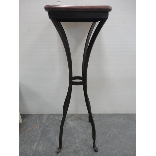 462 - Metal-framed plant stand and a dressing table stool.  (2)