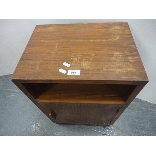 464 - Walnut bedside cabinet.