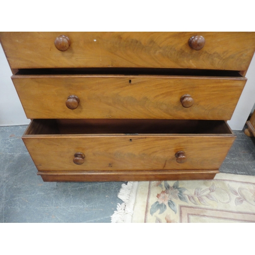 465 - Victorian mahogany chest of two short and three long drawers.