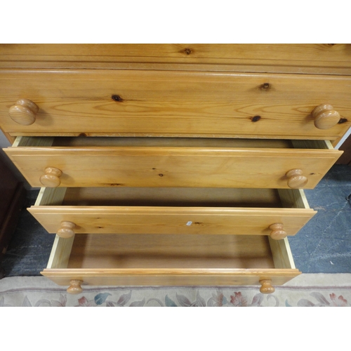 466 - Pine chest of six drawers.