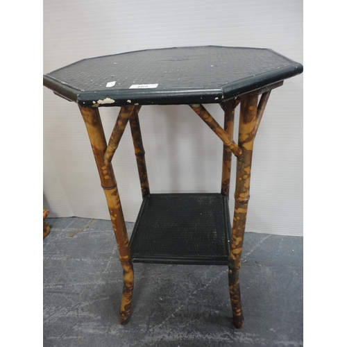 469 - Japanese-style two-tier bamboo octagonal occasional table.