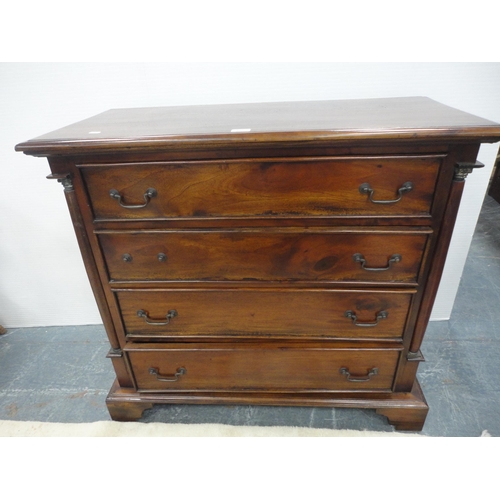 470 - Mahogany chest of four long drawers.