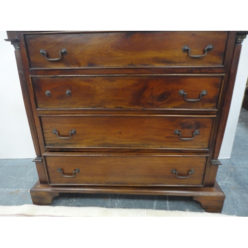 470 - Mahogany chest of four long drawers.