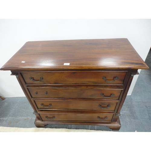 470 - Mahogany chest of four long drawers.