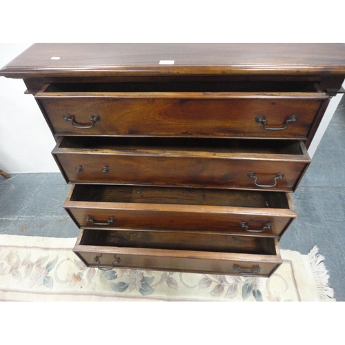 470 - Mahogany chest of four long drawers.