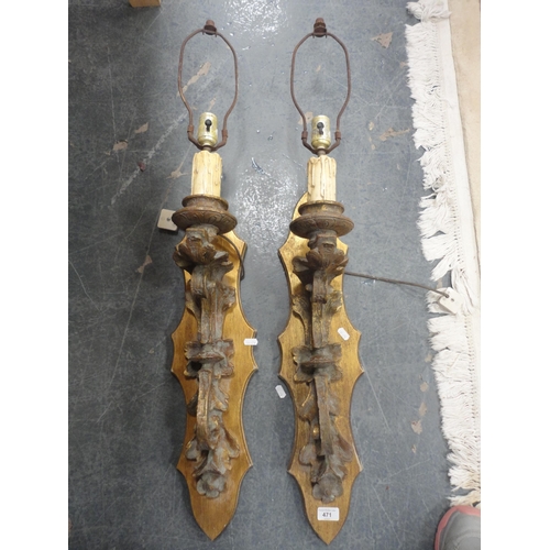 471 - Pair of gesso-style wall sconces.