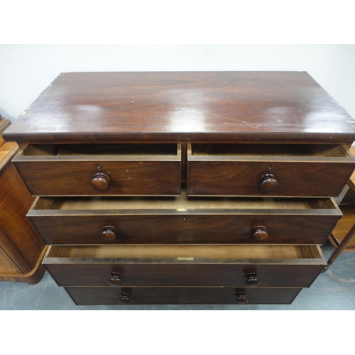 473 - 19th century mahogany chest of two short and three long drawers.