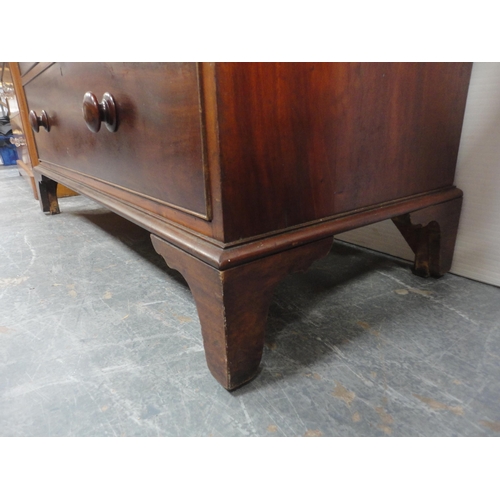 473 - 19th century mahogany chest of two short and three long drawers.