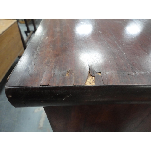 473 - 19th century mahogany chest of two short and three long drawers.