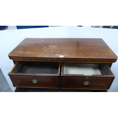 479 - Antique mahogany chest of drawers with brass handles.