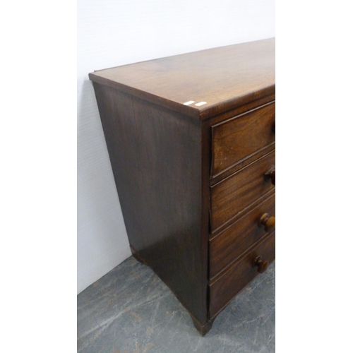 480 - 19th century mahogany chest of two short and three long drawers.