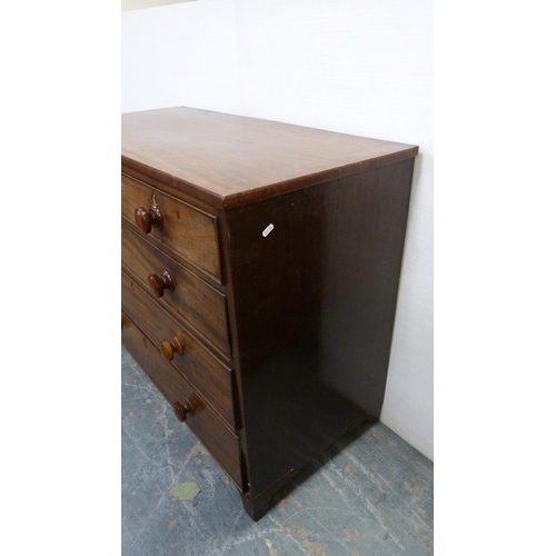 480 - 19th century mahogany chest of two short and three long drawers.