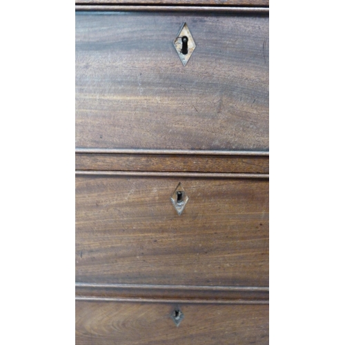 480 - 19th century mahogany chest of two short and three long drawers.