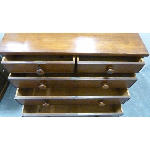 490 - 19th century mahogany chest of two short and three long drawers.