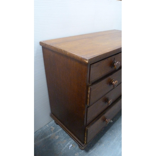 490 - 19th century mahogany chest of two short and three long drawers.