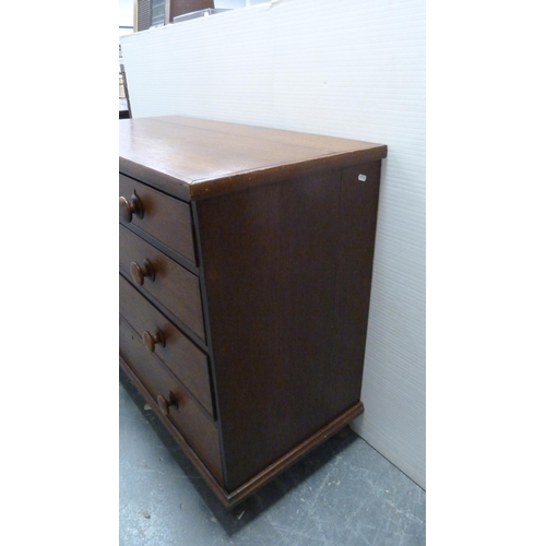 490 - 19th century mahogany chest of two short and three long drawers.