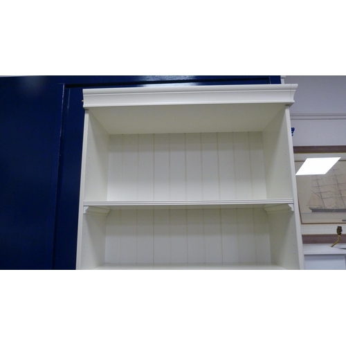 492 - Tall white open bookcase.