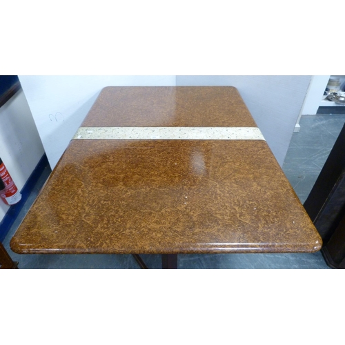 493 - Walnut drop-leaf gate-leg table.