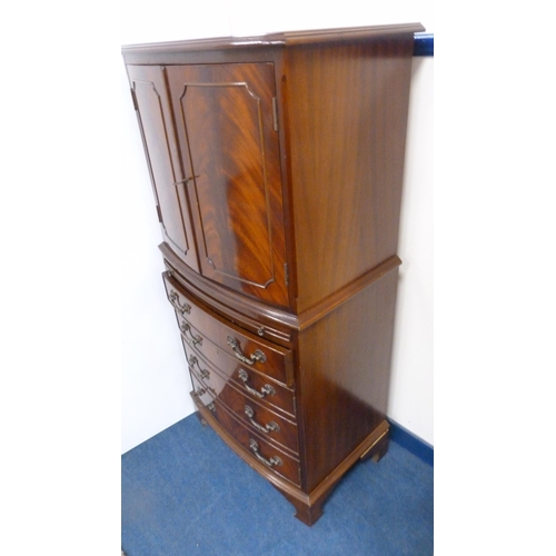 499 - Mahogany tallboy cabinet.