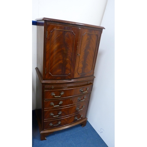 499 - Mahogany tallboy cabinet.