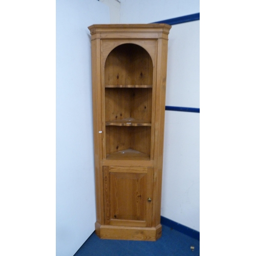 501 - Pine corner cupboard.