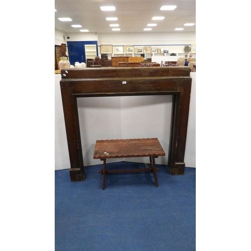 505 - Wooden fire surround and an occasional table.