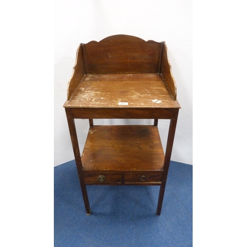 507 - Mahogany wash stand with three quarter gallery.