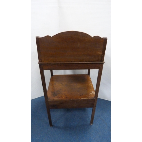 507 - Mahogany wash stand with three quarter gallery.