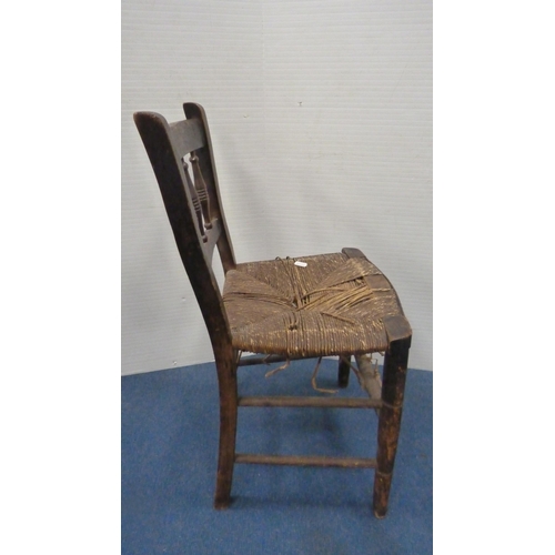 510 - Arts & Crafts rush-seated chair and a similar child's chair.  (2)