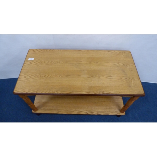 513 - Pine coffee table and two others.  (3)