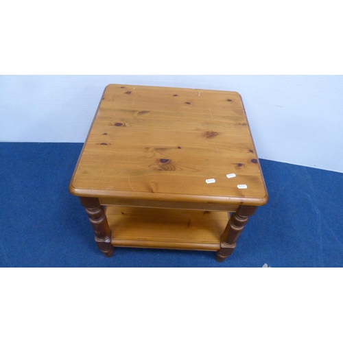 513 - Pine coffee table and two others.  (3)