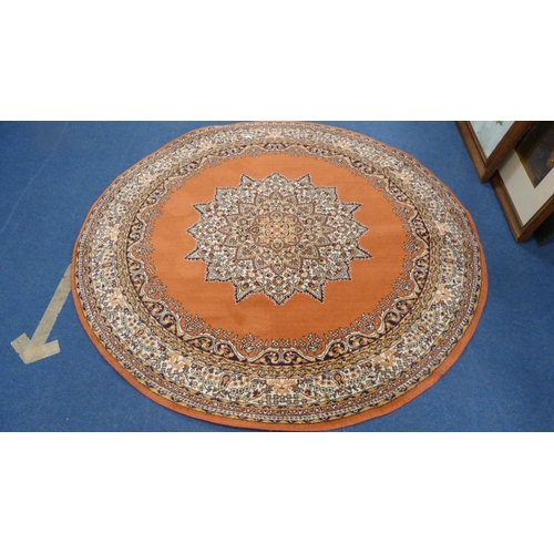 517 - Turkish Saray oval rug, and a similar circular rug,  (2)