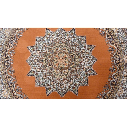 517 - Turkish Saray oval rug, and a similar circular rug,  (2)