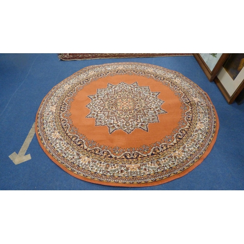 517 - Turkish Saray oval rug, and a similar circular rug,  (2)