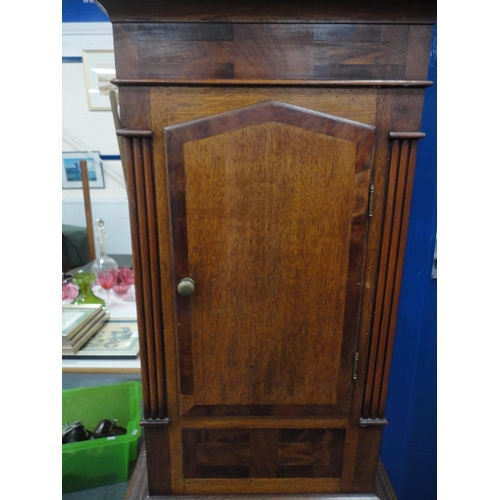 518 - Early 19th century oak and mahogany banded eight day longcase clock, named to W Palmer of Langholm, ... 