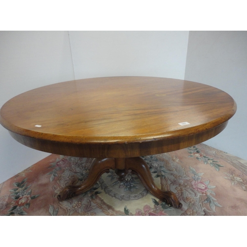 523 - 19th century mahogany breakfast table on tripod base.