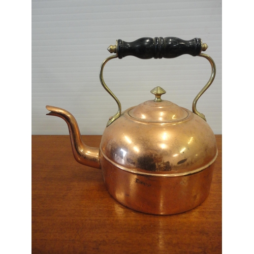 533 - EP spirit kettle and two copper kettles.  (3)