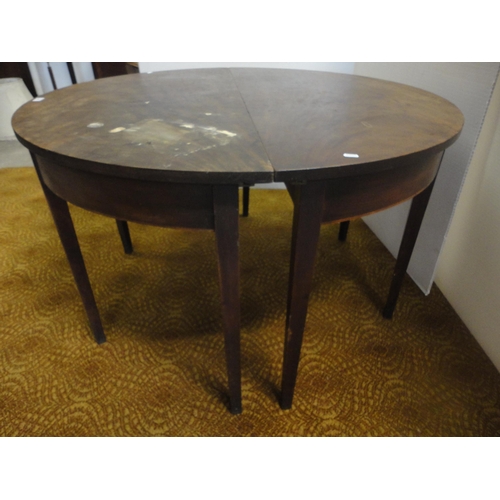 545 - Pair of antique mahogany D-end tables.