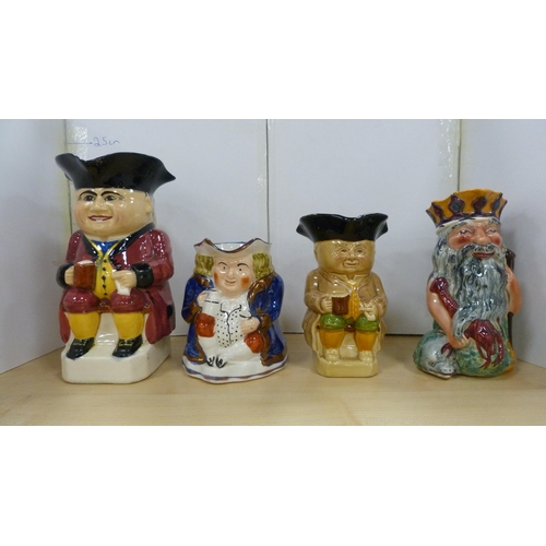 55 - Shorter toby jug, 'Father Neptune', Wood & Sons toby jug and another two.  (4)